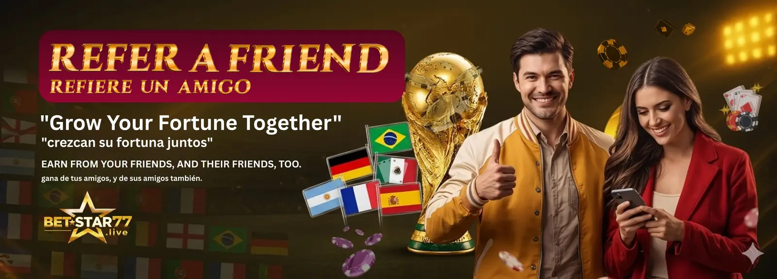 Haz crecer tu fortuna. Gana de tus amigos y de sus amigos tambi&eacute;n.